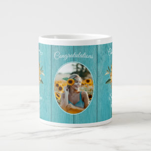 Grande Tasse Cadeau d'études Rustique Turquoise Bleu Grange Boi
