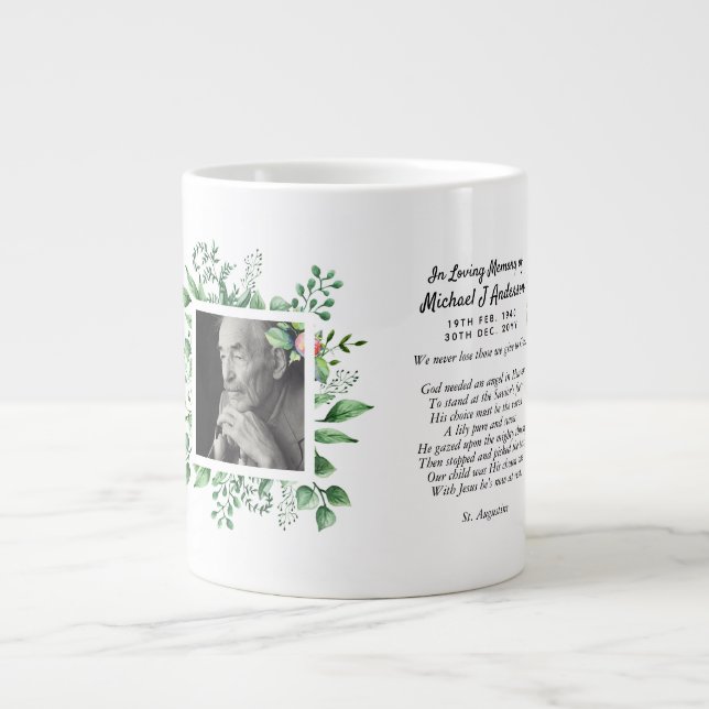 Grande Tasse Cadeau Mens Memorial Bereavement Photo Love Memory (Devant)