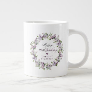 Grande Tasse Cadeau personnalisé 95e anniversaire Purple Lilac