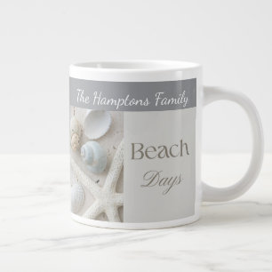 Grande Tasse Cadeau personnalisé de coquillages côtiers pour ma