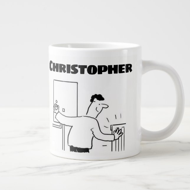 Grande Tasse Cadeau pour un plombier avec nom ajouté (Droite)