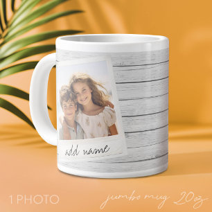 Grande Tasse Cadre photo rustique avec impression de fond en pl