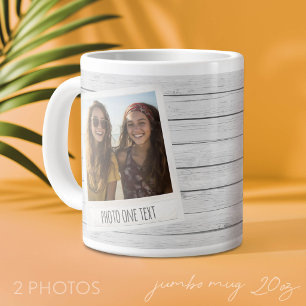 Grande Tasse Cadres Photo Rustiques 2 - Impression sur Bois Shi