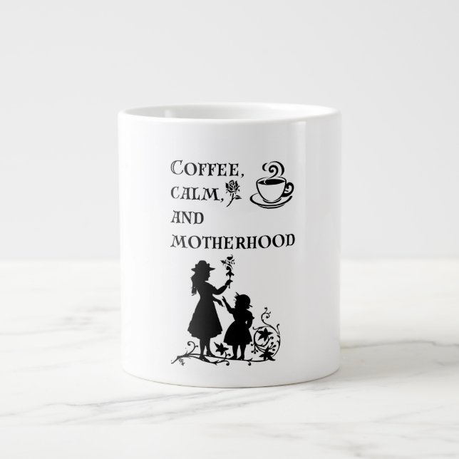 Grande Tasse Café Calme Motherhood Silhouette Art (Devant)