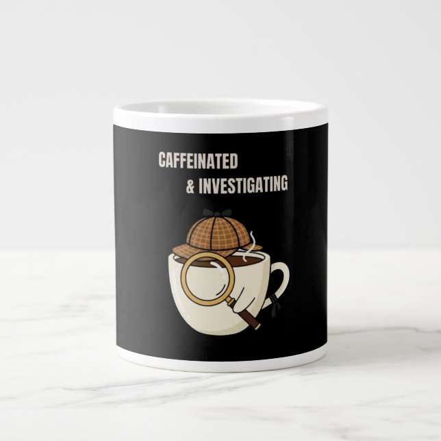 Grande Tasse Caffeinated & Investigating | Cozy Mystery Coffee  (Devant)