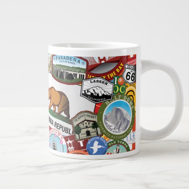 Grande Tasse California Super Sticker Motif (Droite)