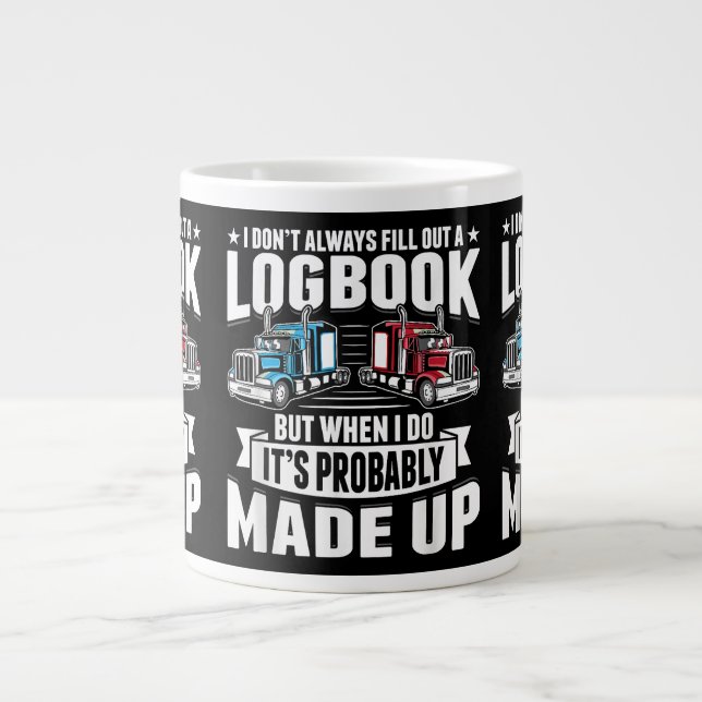 Grande Tasse Camionneur Funny Camionnage Humour Tracteur Traile (Devant)