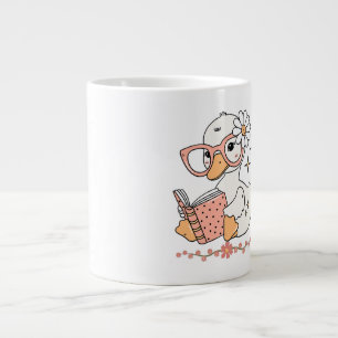 Grande Tasse Canard Mignon Kawaii Lecture Livre Dessin Animé De