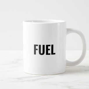 Grande Tasse Carburant blanc noir typographie moderne cool drôl