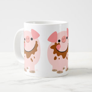 Grande Tasse Caricature de cochon de porc au chocolat