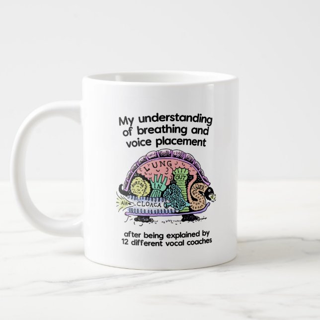 Grande Tasse Caricature humoristique de l'entraîneur vocal (Gauche)