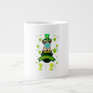 Grande Tasse Carlin Leprechaun Amoureux des chiens visage Jour 