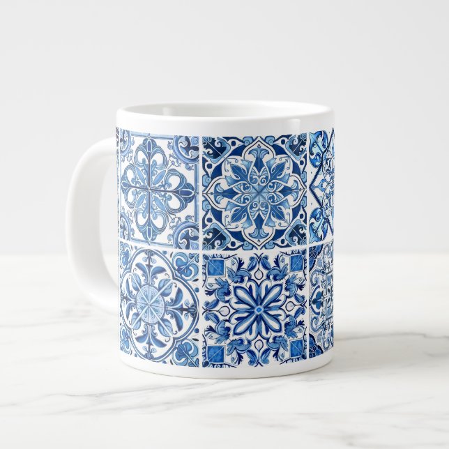Grande Tasse Carrelage méditerranéen, Portugais, Azulejo, Majol (Devant gauche)