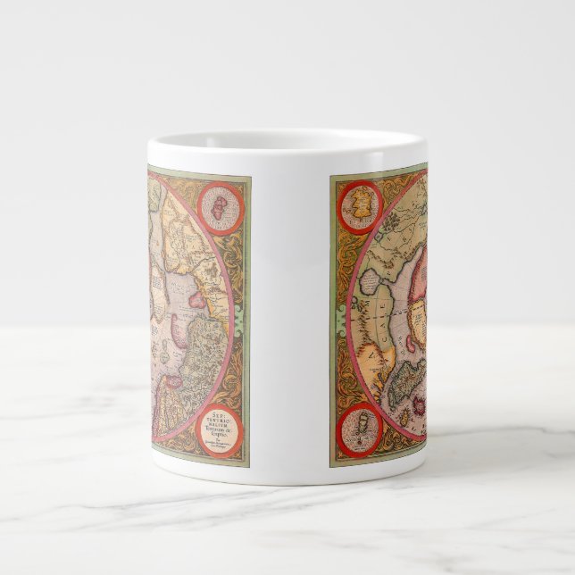 Grande Tasse Carte antique du pôle Nord Carte par Mercator (Devant)