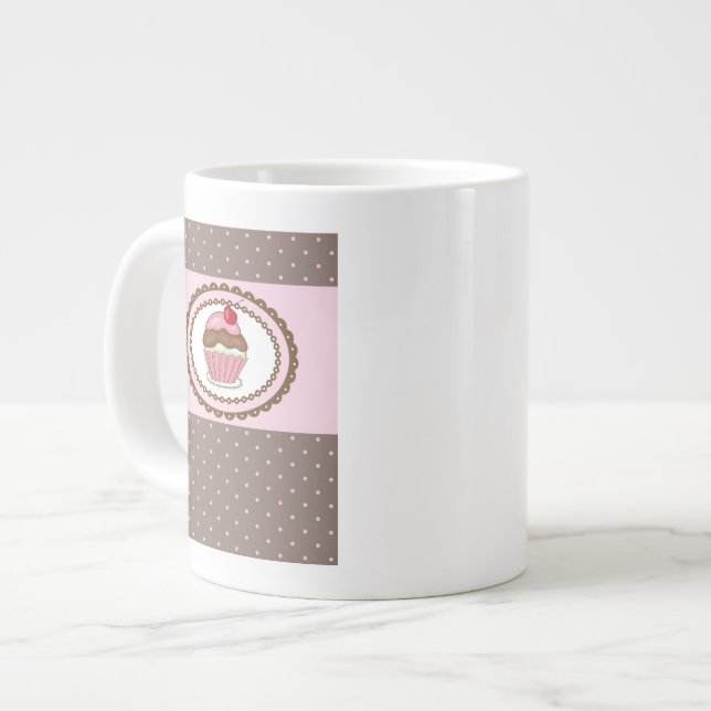 Grande Tasse Carte d'anniversaire avec cupcake (Devant gauche)
