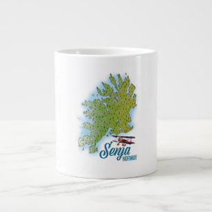 Grande Tasse Carte de l'île de Senja Noway