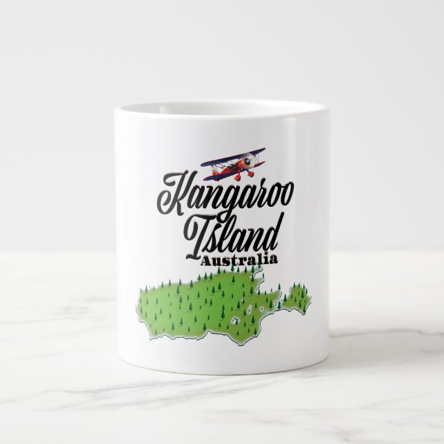 Grande Tasse Carte de l'île Kangaroo en Australie (Devant)