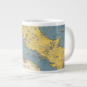 Grande Tasse Carte de l'Italie avec la ville du Vatican