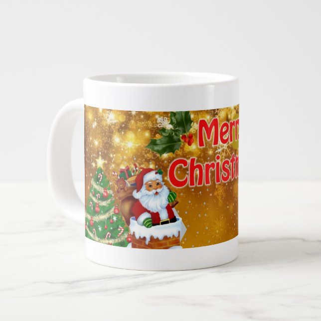 Grande Tasse Carte de vacances mignonne pour la saison festive (Devant gauche)