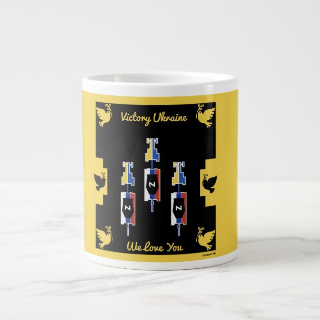 Grande Tasse Carte de victoire de l'Ukraine (Devant)