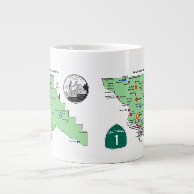 Grande Tasse Carte des noms de lieux SLO avec des traductions e (Devant)