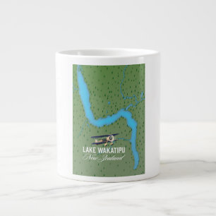 Grande Tasse Carte du lac Wakatipu Nouvelle-Zélande