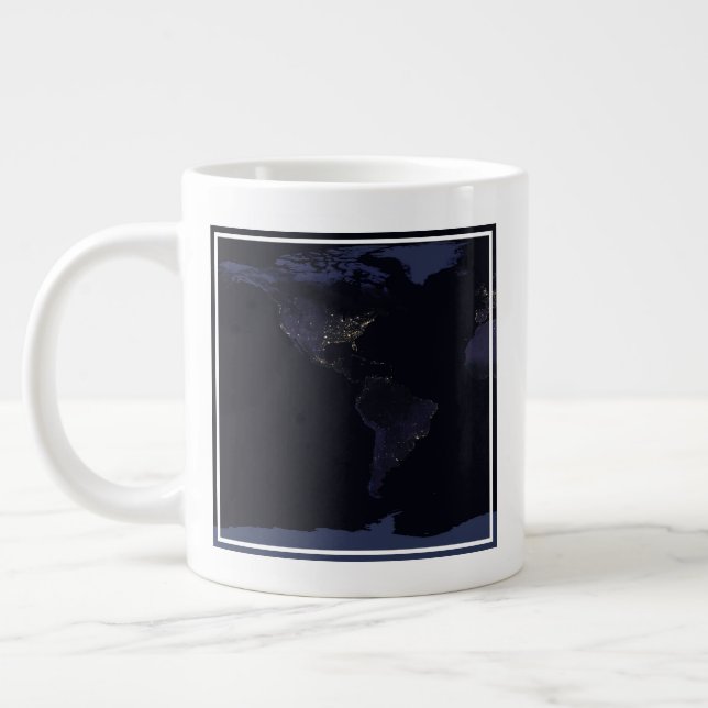 Grande Tasse Carte globale La ville de la Terre s'illumine la n (Gauche)