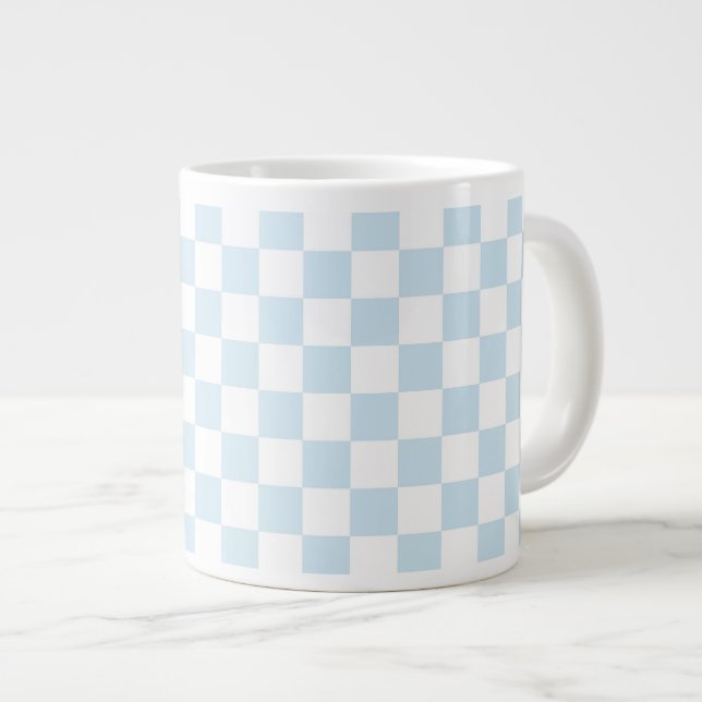 Grande Tasse Carton bleu pastel et blanc (Devant droit)