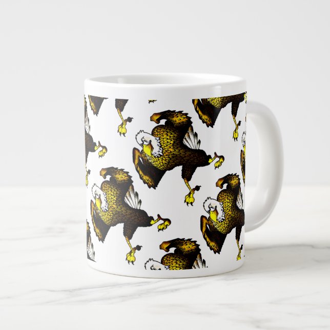 Grande Tasse Cartoon Combattre l'aigle (Devant droit)