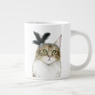Grande Tasse Cat de Downton  Orné De Plumes