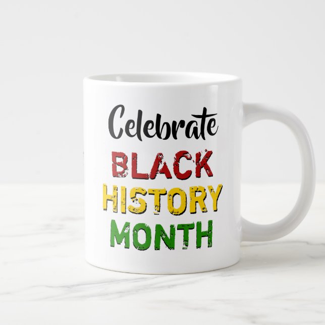 Grande Tasse Célébrer le mois de l'histoire des Noirs Monogramm (Droite)