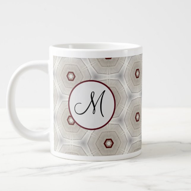 Grande Tasse Cercles gris-rouge modernes (Gauche)