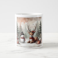 Cerf de Noël/bonhomme de neige en bois classique
