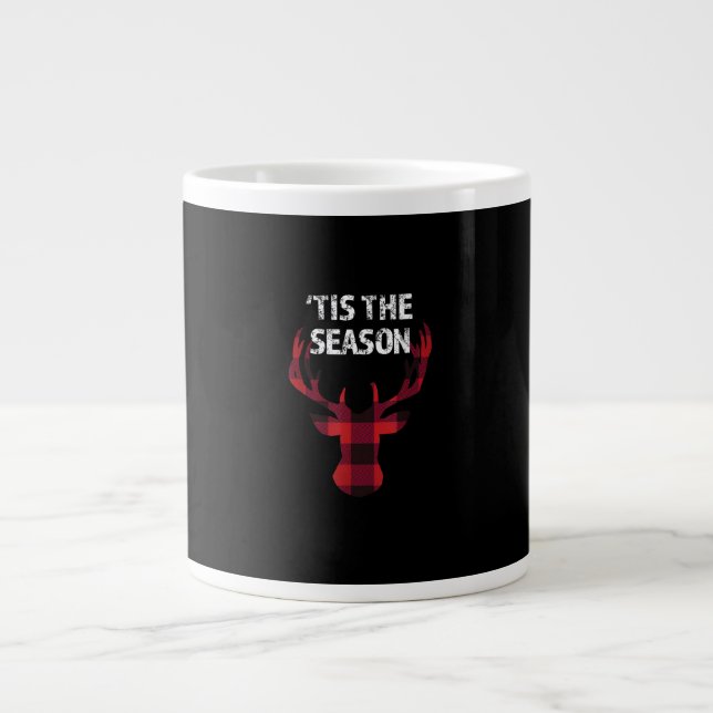 Grande Tasse C'Est La Saison Drôle Noël Buck Deer Men (Devant)