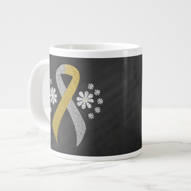 Grande Tasse Chalkboard Gold et Silver Ribbon (Devant gauche)