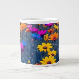 Grande Tasse Champ Coloré De Fleurs
