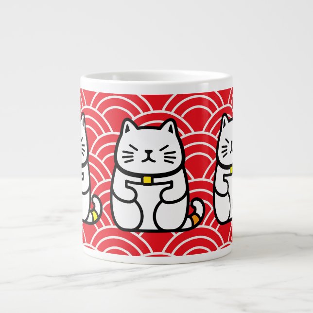 Grande Tasse Chat chanceux japonais ou Maneki-Neko (Devant)