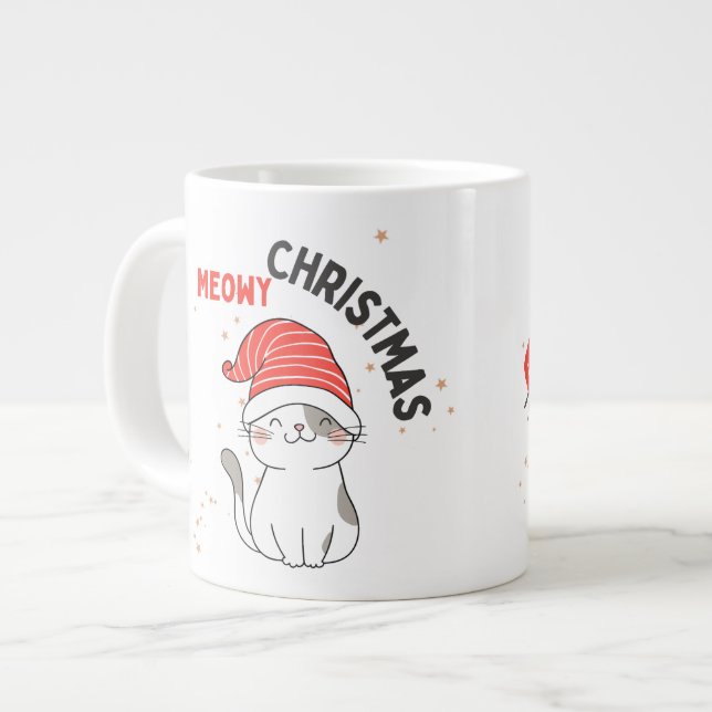 Grande Tasse chat de Noël mignon (Devant gauche)