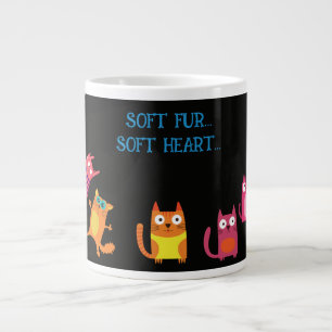 Grande Tasse Chat drôle, Fourrure molle coeur doux Géant Café M