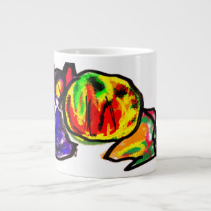 Grande Tasse Chat noir et amusement d'automne