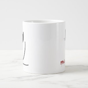 Grande Tasse Chat noir lunaire minimaliste