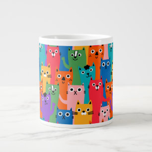 Grande Tasse Chats colorés motif