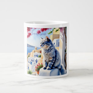 Grande Tasse Chats et beauté de Santorin
