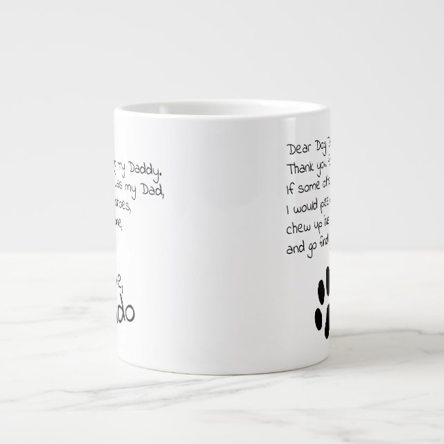 Grande Tasse Cher papa chien Maman Personnalisée Nom de l'anima (Devant)