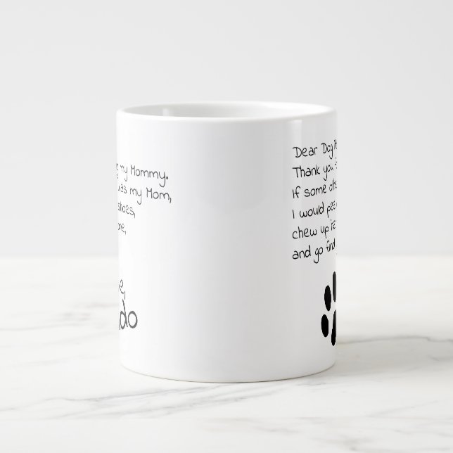 Grande Tasse Chère maman du chien papa prénom personnalisé du a (Devant)