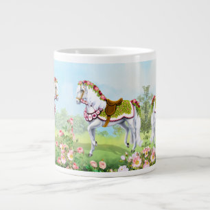 Grande Tasse Cheval de la Parade Rose Rose White Rose