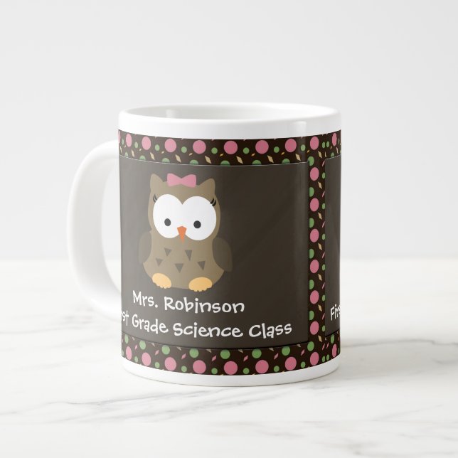 Grande Tasse Chevêche de petite fille mignonne, rosée/verte/Bro (Devant gauche)