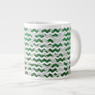Grande Tasse Chevron Vache vert et blanc Impression