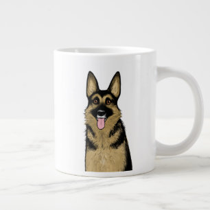 Grande Tasse Chien berger allemand mignon   Dessin d'art pour a
