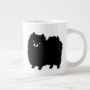 Grande Tasse Chien de Poméranie Noire mignon
